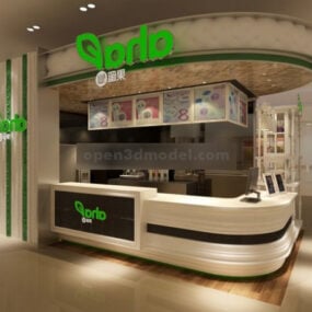 Coffee Shop Counter Bar Interieur 3D-model