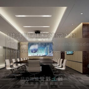 3д модель интерьера современного офисного конференц-зала