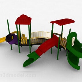 Sân chơi cầu trượt dành cho trẻ em mô hình 3d