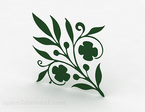 Green Flower Pattern Wallpaper V1