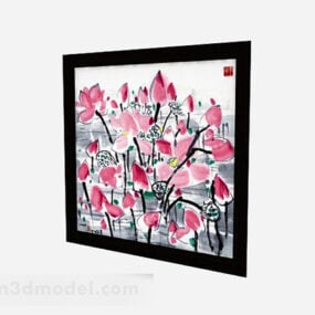 Kiinalaistyylinen kotikukkamaalaus 3d-malli