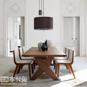 مبلمان داخلی ترکیبی میز و صندلی مدل سه بعدی