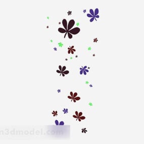 カラフルな花の壁紙3Dモデル