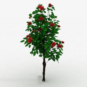نموذج شجرة الورد الأحمر ثلاثي الأبعاد