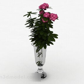 אגרטל פרחים מזכוכית בעלת פה רחב דגם תלת מימד