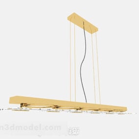 Zlatý kovový lustr V1 3D model