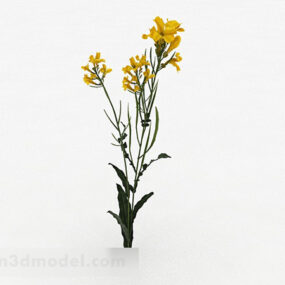 Tuin gele bloemplant V1 3D-model
