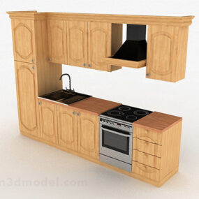 Domů Stará dřevěná kuchyně 3D model