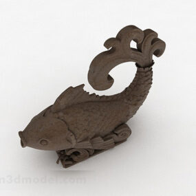 木彫りの鯉の飾り 3D モデル