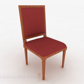 European Red Fabric Single Chair 3d model