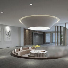 3д модель интерьера гостиной Арт-центра