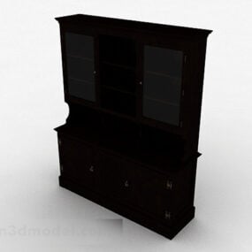 Black Multi-layer Display Cabinet V1 3d model