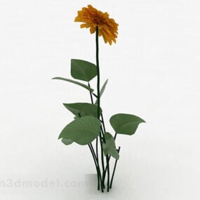 Κίτρινο φυτό λουλουδιών V1 3d μοντέλο
