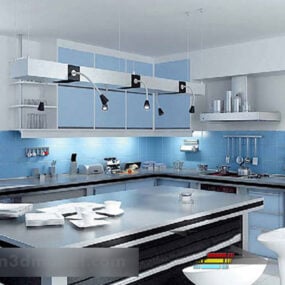 Open Kitchen Style Interior 3d model