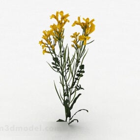 Yellow Flower Plant V2 דגם תלת מימד