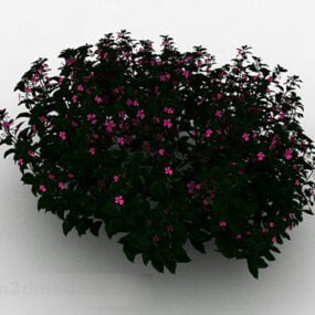 Herbe à fleurs rouges roses modèle 3D