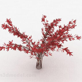 Punaiset lehdet koristekasvit V1 3d-malli
