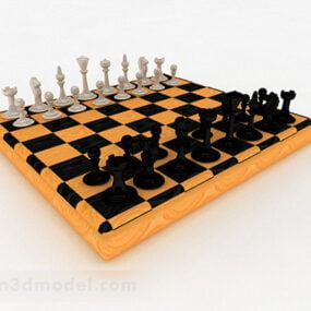Mô hình 3d cờ vua vàng
