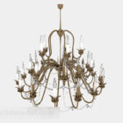 European style metal candlestick chandeliers 3d model