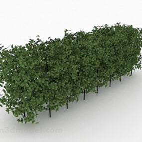 Rund lille blad busk hæk 3d model