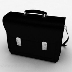 Black Leather Shoulder Bag V1 3d model