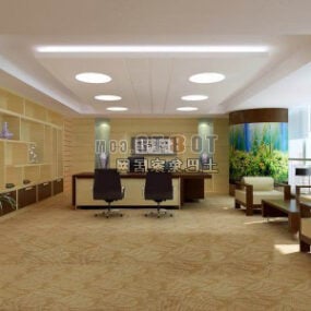 Modello 3d interno dello spazio di lavoro dell'ufficio del presidente