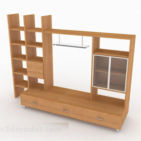 Hnědá dřevěná TV skříňka V1 3D model