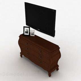 European Wooden Tv Locker 3d model