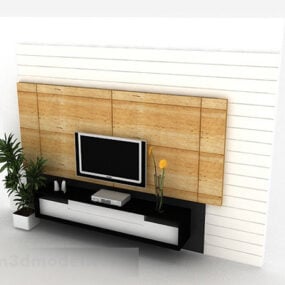 Mueble de televisión moderno en blanco y negro modelo 3d