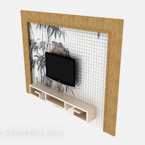 Dřevěná TV skříňka s 3D modelem