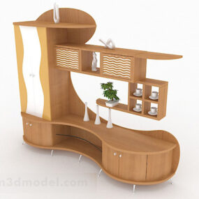 Modern Stylish Wooden Decoration Cabinet 3d model