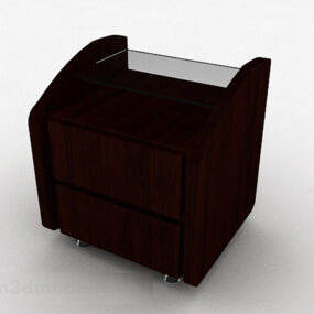 Bruin houten nachtkastje V2 3D-model