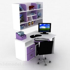 Μωβ ντουλάπι γραφείου 3d μοντέλο