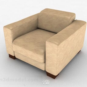 Sofa Tunggal Kain Kuning V1 model 3d