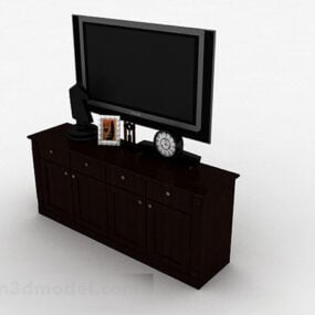 Black Tv With Cabinet 3d model