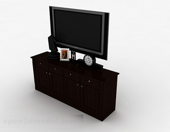 Black Tv With Cabinet Free 3d Model Max Open3dmodel 330321