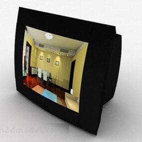 Schwarzes CRT-TV-3D-Modell
