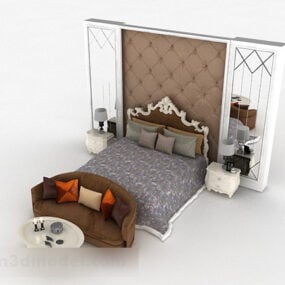 European Home Double Bed V1 3d model