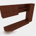 Gabinete de TV de madera simple marrón V1