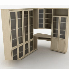 Light Brown Home Bookcase V1 3d model