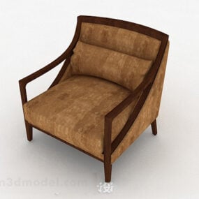 Brown Leather Single Sofa 3d model