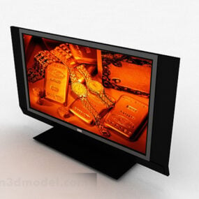 Modelo 3d de TV LCD preta