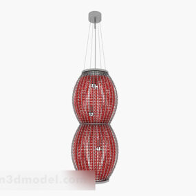 Rotes Deko-Kronleuchter-3D-Modell