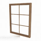 Brown wooden lattice window 3d model