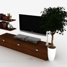 Modello 3d di mobili per televisore nero