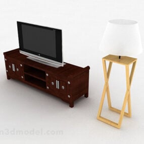 Black Tv With Cabinet Floor Lamp 3d model