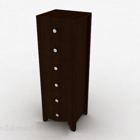 Brown Wooden Cabinet V5 3d model