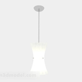 白色枝形吊灯现代灯罩3d模型