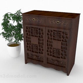 3д модель деревянного шкафа в китайском стиле