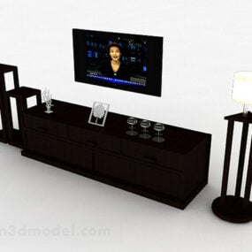 Zwarte wandgemonteerde tv V1 3D-model